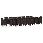 vidaXL Ensemble de salle à manger de jardin avec coussins 17 Pièces PP