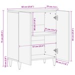 vidaXL Buffet Marron 60 x 33 x 75 cm Bois de mangue massif
