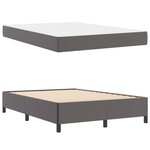 vidaXL Cadre de lit avec matelas Gris 140 x 200 cm tissu