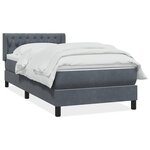 vidaXL Sommier à lattes de lit et matelas gris foncé 90x220 cm velours