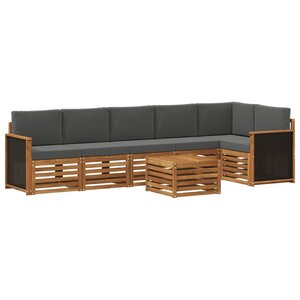 vidaXL Ensemble de canapé d'angle 6 Pièces Naturel et Anthracite