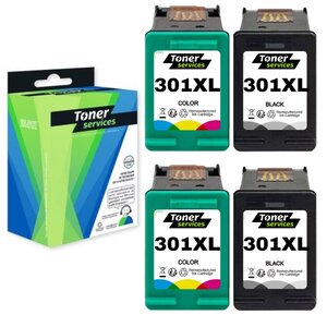 Compatible HP 301XL Pack 4 Cartouches Noir et couleurs