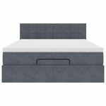 vidaXL Cadre de lit ottoman avec matelas gris foncé 140x190 cm velours