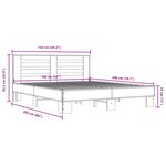 vidaXL Cadre de lit chêne sonoma 160x200 cm bois d'ingénierie et métal