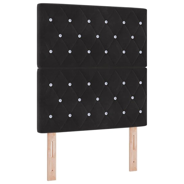 vidaXL Tête de Lit en Velours avec tête de lit Noir 80 cm Velours