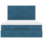 vidaXL Cadre de lit ottoman avec matelas bleu foncé 140x190 cm velours