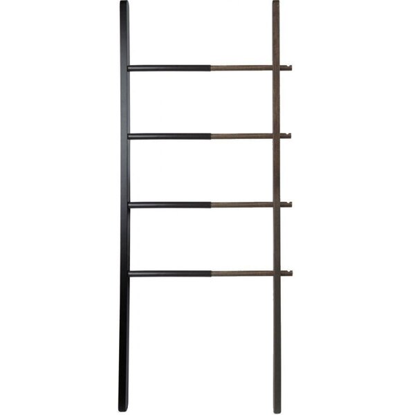 Porte serviette échelle extensible noir/noyer