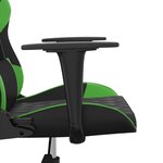 vidaXL Chaise de jeu Noir et vert Similicuir
