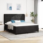 Lit box spring vidaXL avec matelas noir 180x200 cm en velours