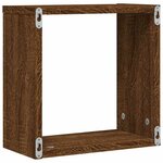 vidaXL Étagères murales sous forme cube 4 Pièces chêne marron 30x15x30cm