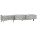 vidaXL Meuble TV Gris béton 147 x 34 5 x 30 cm Bois d'ingénierie