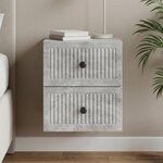 vidaXL Cabinet de chevet mural Gris béton 33 x 34 5 x 40 cm