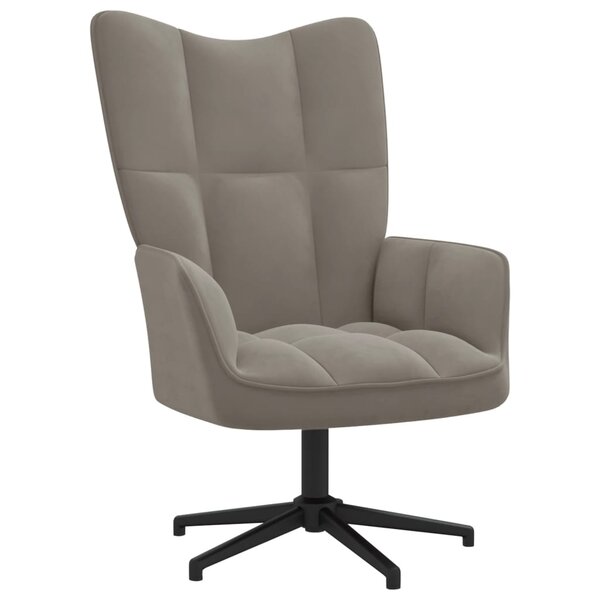 vidaXL Chaise de relaxation Gris clair Velours