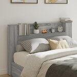 vidaXL Armoire tête de lit avec LED sonoma gris 160x16 5x103 5 cm