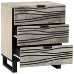 vidaXL Tables de chevet avec tiroir Blanc et Noir 50 x 33 x 60 cm