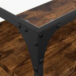 vidaXL Meuble TV avec dessus en verre chêne fumé bois d'ingénierie