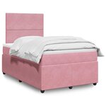 vidaXL Sommier à lattes de lit avec matelas rose 120x190 cm velours