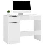 vidaXL Bureau Blanc brillant 100x50x75 cm Bois d'ingénierie