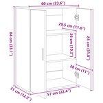 vidaXL Buffet chêne artisanal 60 x 31 x 84 cm Bois d'ingénierie