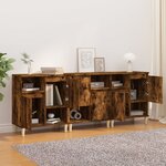 vidaXL Buffets 3 Pièces chêne fumé 60x35x70 cm bois d'ingénierie