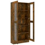 vidaXL Armoire à vitrine Chêne fumé 82 5x30 5x185 cm Bois ingénierie