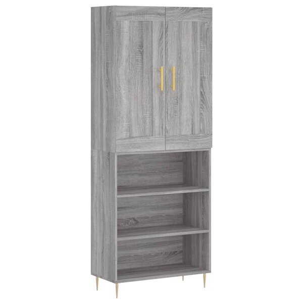 vidaXL Buffet haut Sonoma gris 69 5x34x180 cm Bois d'ingénierie