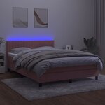 vidaXL Sommier à lattes de lit avec matelas et LED Rose 140x200 cm