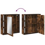vidaXL Armoire à miroir de salle de bain chêne fumé bois d’ingénierie