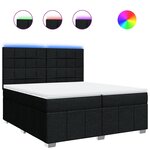 vidaXL Sommier à lattes de lit avec matelas Noir 200x200 cm Tissu