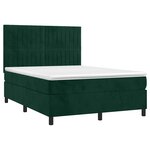 vidaXL Sommier à lattes de lit matelas et LED Vert foncé 140x200 cm