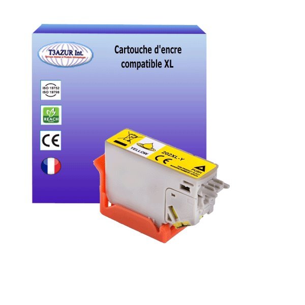 Cartouche compatible pour epson t02h4 / t02f4 (202xl) jaune - t3azur