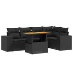 vidaXL Salon de jardin 6 Pièces avec coussins noir résine tressée