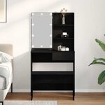 vidaXL Ensemble de Coiffeuse avec tiroir Chêne noir 74.5 x 40 x 141 cm