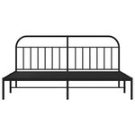 vidaXL Cadre de lit métal sans matelas avec tête de lit noir 193x203cm