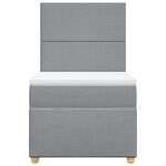 vidaXL Sommier à lattes de lit avec matelas Gris clair 90x200 cm Tissu