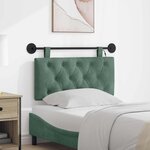 vidaXL Tête de lit suspendue Avec lumière LED Vert Mer Velours