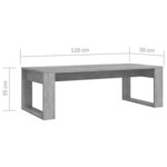vidaXL Table basse Gris béton 110x50x35 cm Bois d'ingénierie
