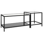 Vidaxl tables à thé 2 pièces verre trempé noir