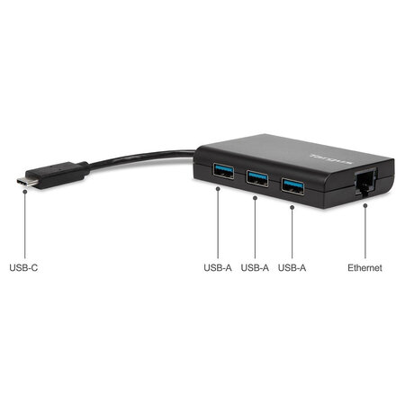TARGUS USB-C HUB TO 3X USB-A ETHERNET