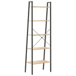vidaXL Étagère sur pied 5 niveaux Marron clair et noir 56x35x174 cm