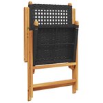vidaXL Chaises inclinables de jardin lot de 8 noir rotin bois massif
