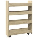 vidaXL Chariot de rangement étroit 4 niveaux chêne sonoma