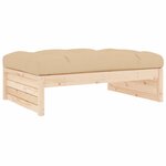 vidaXL Salon de jardin 2 Pièces avec coussins bois massif
