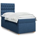 vidaXL Sommier à lattes de lit avec matelas Bleu 80x200 cm Tissu