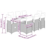 vidaXL Ensemble de bistro de jardin 9 Pièces coussins beige poly rotin