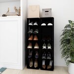 vidaXL Armoires à chaussures 2 Pièces Noir 27 5x27x102 cm