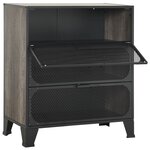 vidaXL Armoires de rangement 2 Pièces Gris 72x36x82 cm Métal et MDF