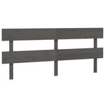 vidaXL Tête de lit Gris 204x3x81 cm Bois massif de pin