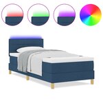 vidaXL Lit à Ressorts avec Matelas & LED Bleu 90x190 cm Tissu