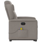 vidaXL Fauteuil inclinable de massage Taupe Tissu